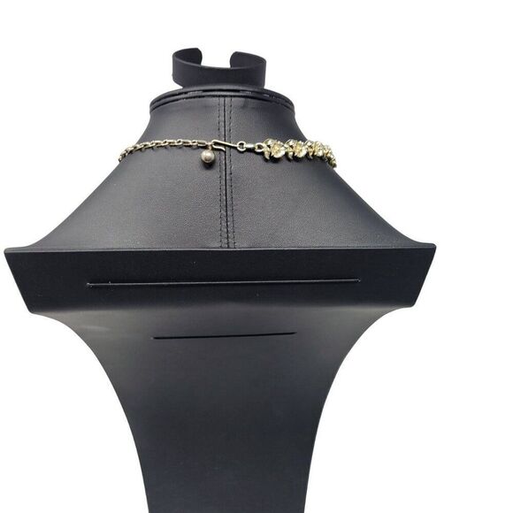 Vintage 70s Signed Lisner Gold Tone 3D Flower Link Collar Chocker Necklace Glam - Picture 7 of 15